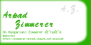 arpad zimmerer business card